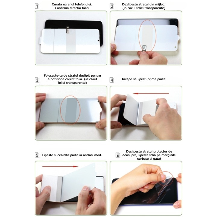 Folie Protectie Ecran pentru Motorola Edge 60 Fusion, Hidrogel Regenerabil, Compatibila Cu Senzorul de Amprente, Kit Complet Pentru Instalare, Transparenta