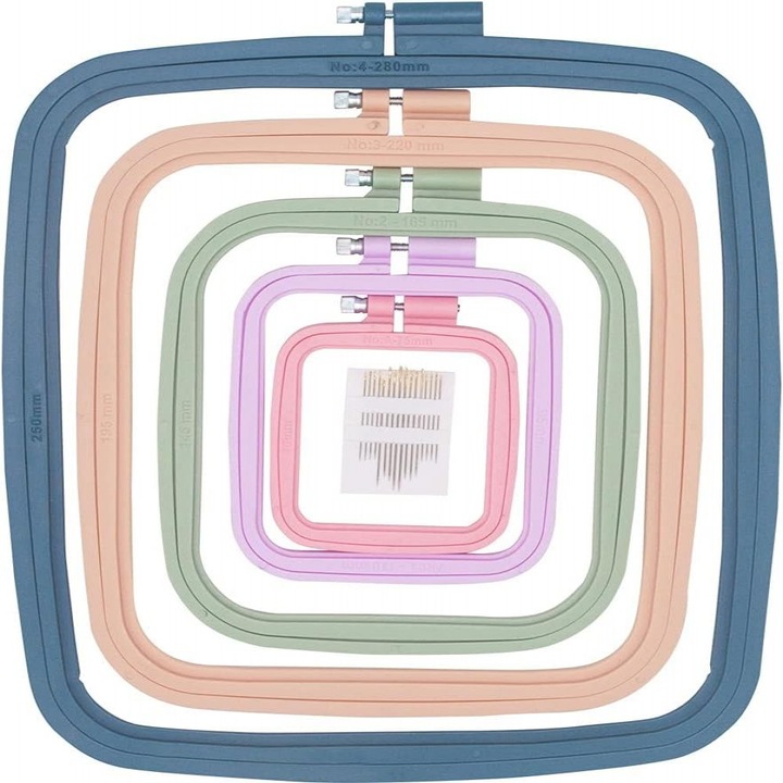 Cercuri pentru cusaturi in cruce, perfecte pentru lucrari cu ace si proiecte de bricolaj cu surub reglabil