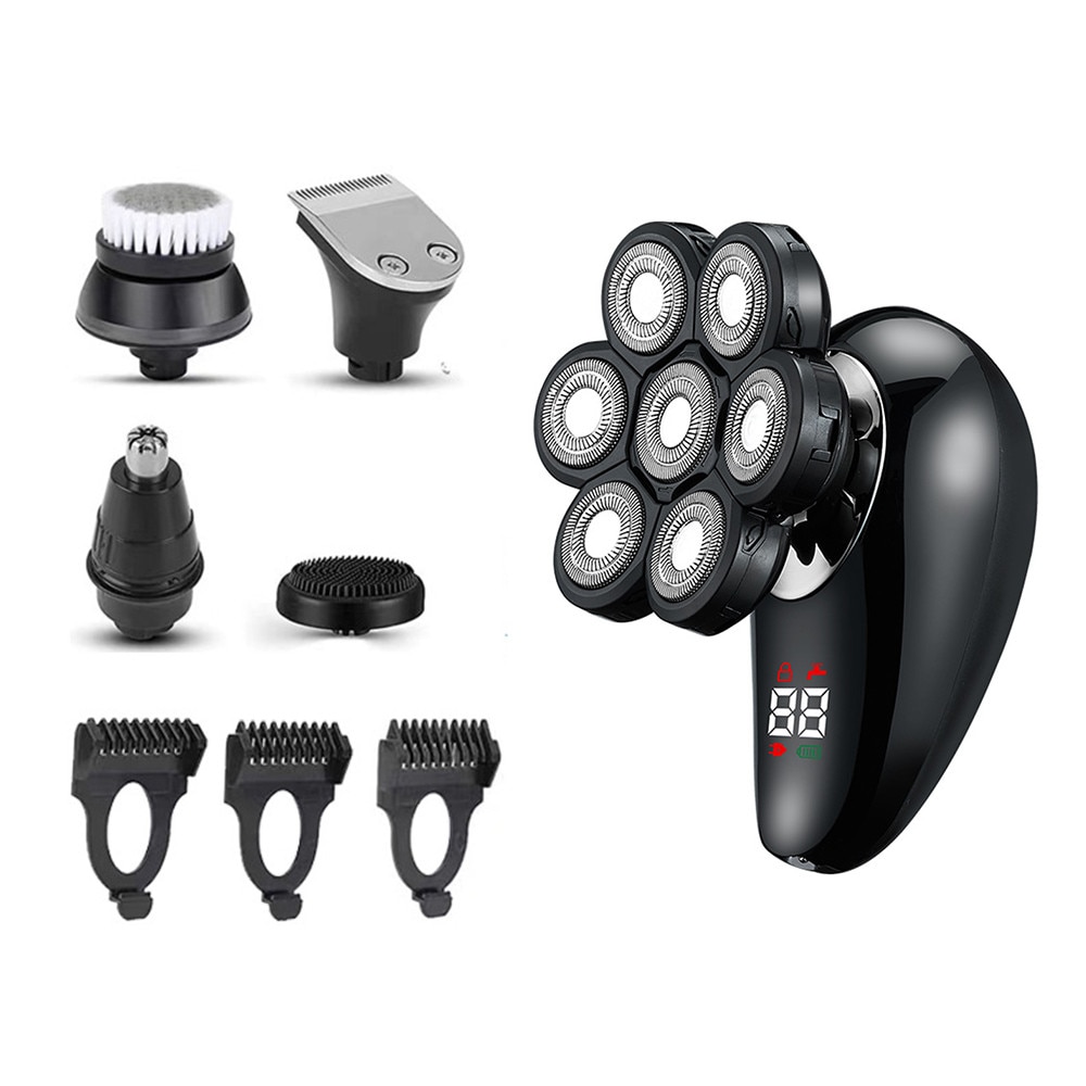 Aparat de ras electric 8-in-1, 7D, cap detasabil, incarcare rapida USB ...