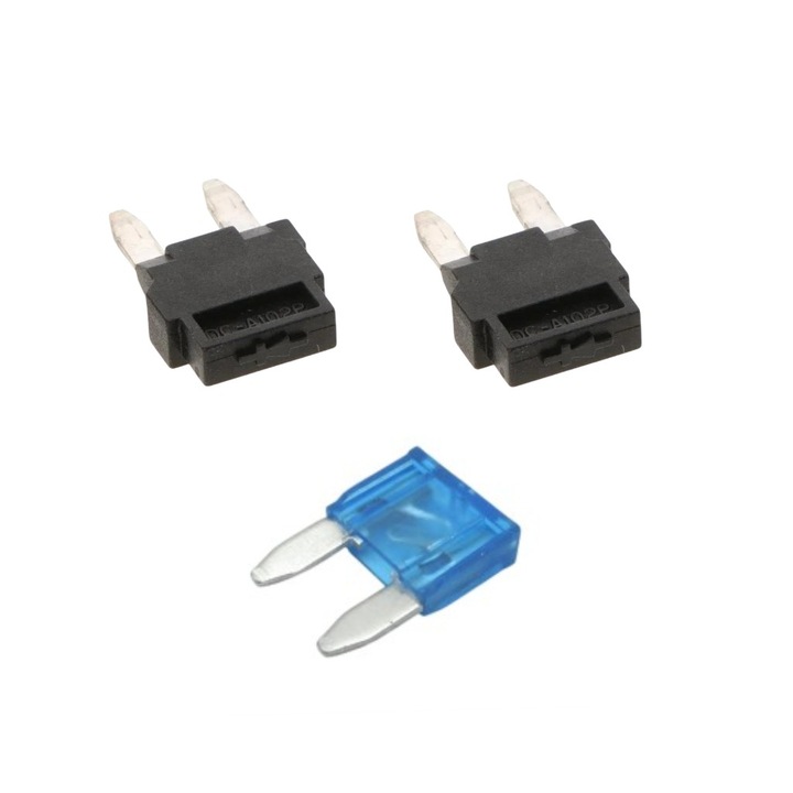 Dióda autóbiztosíték, jelzi az áram irányát, kis tűk, autók, motorok, elektromos kompresszorok elektromos áramköreiben használják - 2 db + 15 A-es autó biztosíték