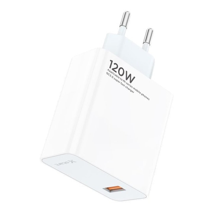 120W специално зарядно за Xiaomi, X-Start DaDen® CDQ069, Super Flash Charge, Fast Charge, Quick Charge, Бяло