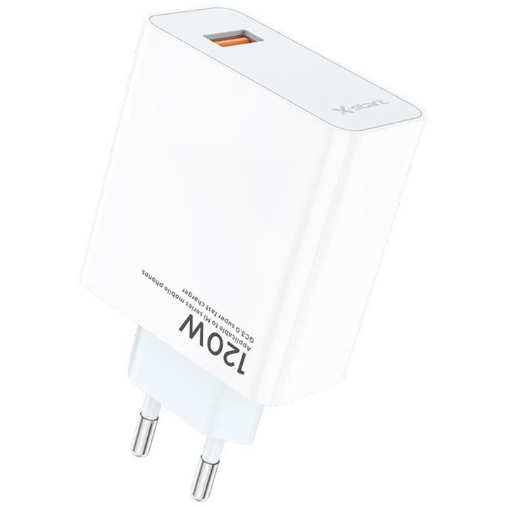 Incarcator retea 120W dedicat Xiaomi, DaDen® CDQ069, Super Flash Charge, Fast Charge, Quick Charge, Alb