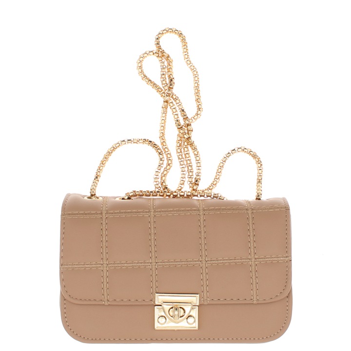 Válltáska, női, szintetikus anyag, ButicCochet, 19x12x6 cm, Barna - GND917