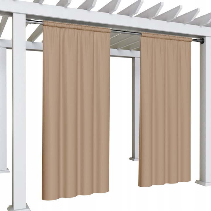 Градинска завеса Now-Art, Полиестер, Затъмняваща, За градина, Тераса, Балкон, Пергола, Универсален метод на окачване, Водоустойчива, Лека, Висококачествена, 155x180 см