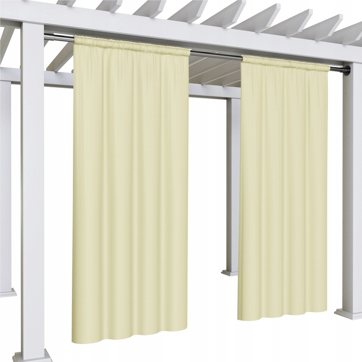 Градинска завеса, Now-Art, 155x220 см, Полиестер, Затъмняваща, За градина и тераса, Платно, Полупрозрачна, С халки, Водоустойчива, Лека, Висококачествена, Ментово зелена