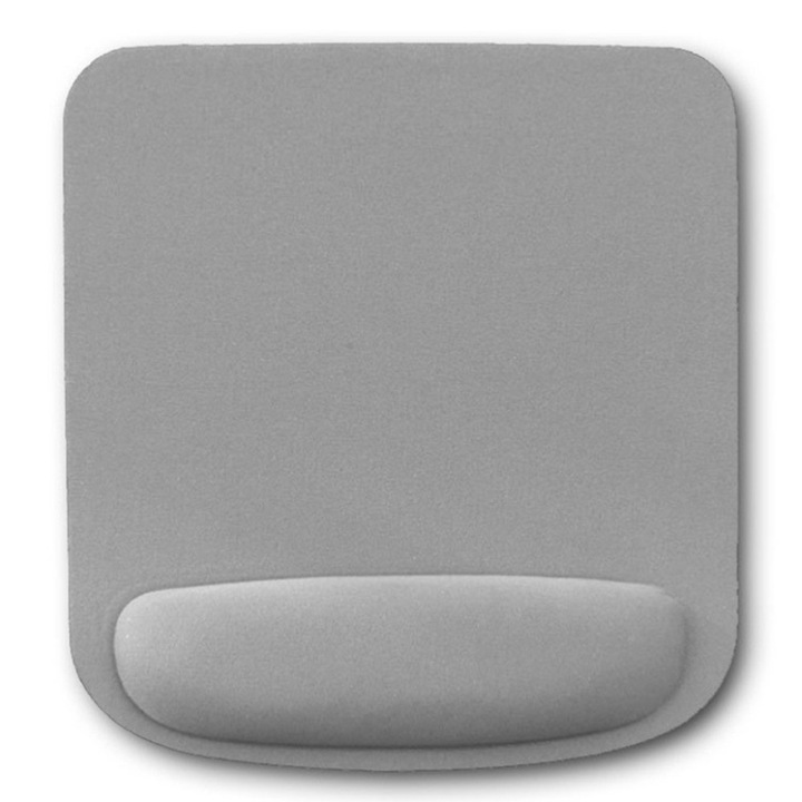 Mousepad Zeaicos cu suport pentru incheietura, gri, 23x21x2cm, unitar
