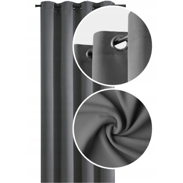 Függöny, előre felhelyezhető, Now-Art, 145x180 cm, Áttetsző, Nappaliba, Lenvászon anyag, Gyűrődésmentes, Könnyen karbantartható, Poliészter, Szürke