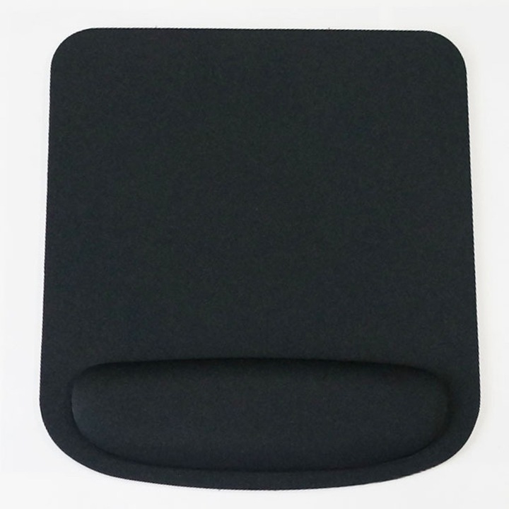 Mousepad Zeaicos, negru, 23x21x2cm, material PU, cu suport pentru incheietura mainii