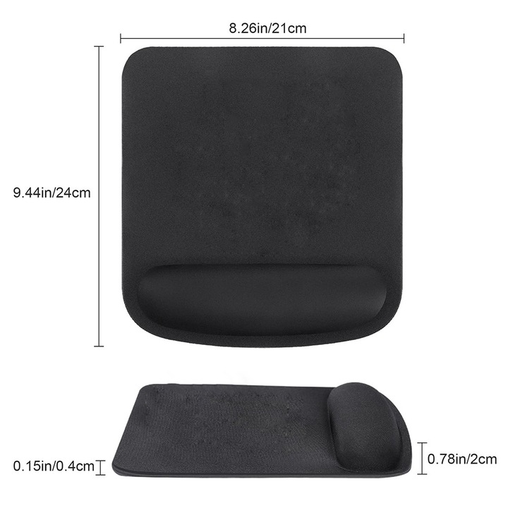 Mousepad Zeaicos, verde, 23x21x2cm, cu suport pentru incheietura mainii
