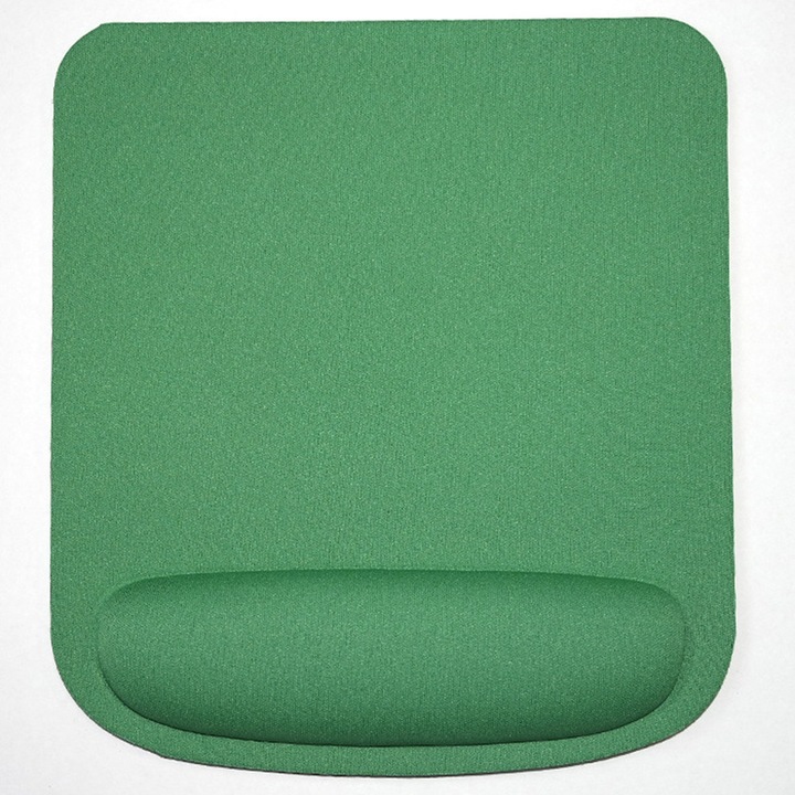 Mousepad Zeaicos, verde, 23x21x2cm, cu suport pentru incheietura mainii