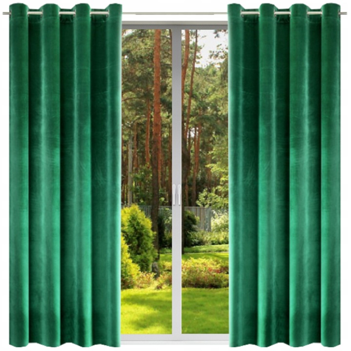 Завеса, Now-Art, 140x230 см, Полиестер, Emerald green