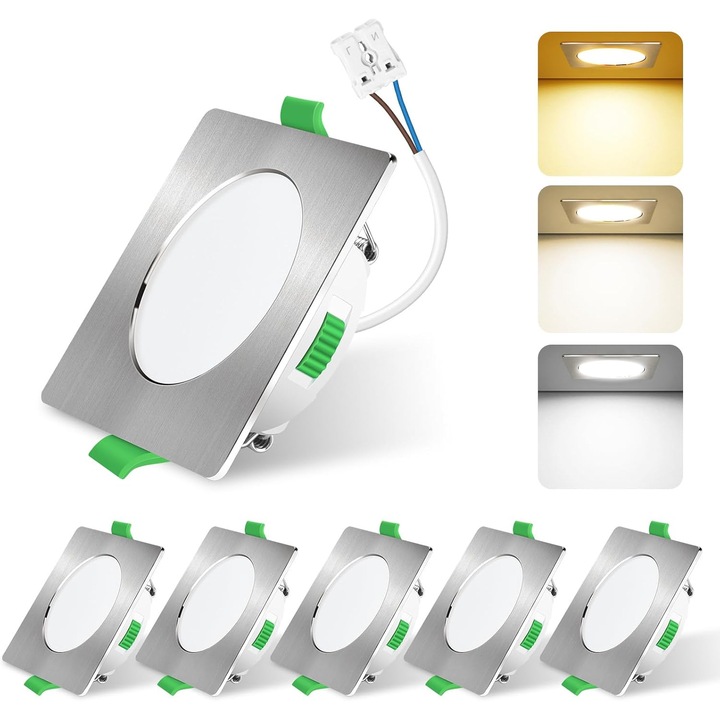 Spot incastrat LED, Spot incastrat LED 4 W, 230 V, Spoturi de tavan reglabile, 5 bucati