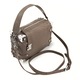 Solier FL43 Nessa cappuccino bőr női táska, kis crossbody típusú, 3 hordási mód, ezüst kiegészítők, váll, kézi vagy crossbody