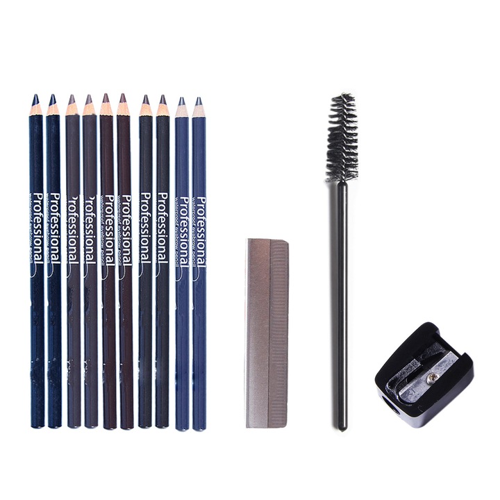 Set Accesorii Machiaj, Mini Perii Mascara, Aplicare Usoara pentru Extensii Gene, 10 Piese, Nuante Asortate