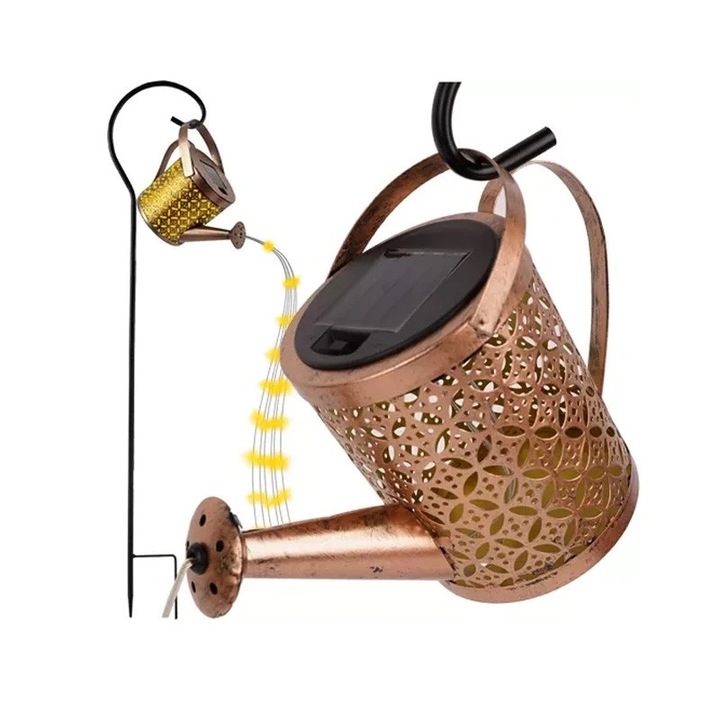 Lampa Solara Cascada decorativa stropitoare, 40 Leduri alb cald, KLUDOO, simuleaza curgerea apei