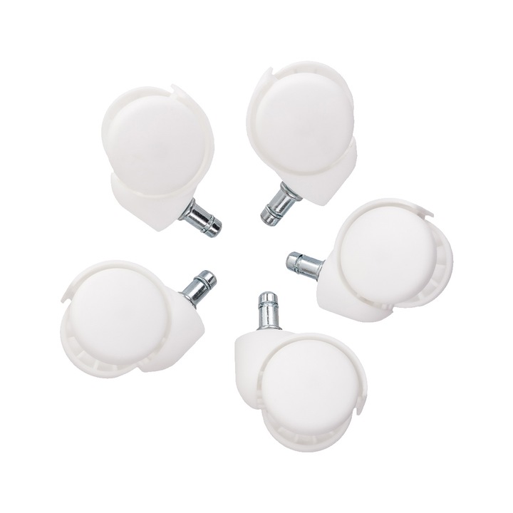 Set 5 roti pentru scaunele copiilor Spacetronik, alb, SPE-A05