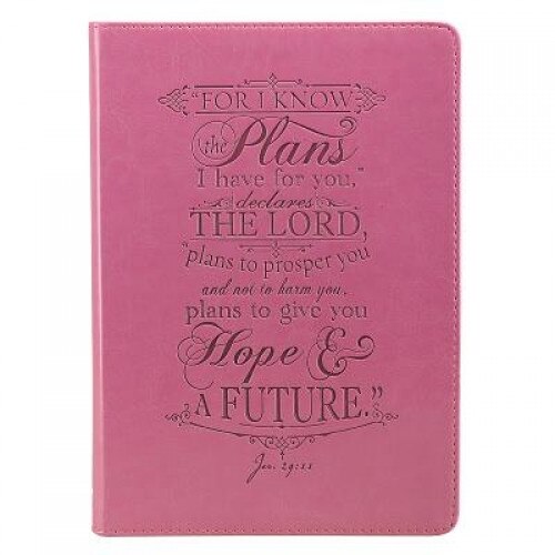Pink Lux-Leather Journal I Know the Plans, Christian Art Gifts (Created by)