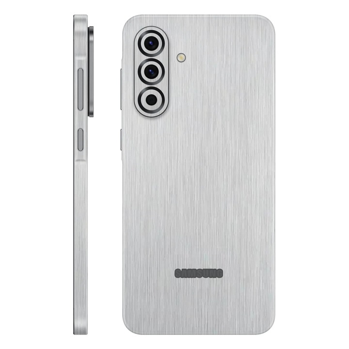 Folie de protectie pentru Samsung Galaxy A56, Colectia Elegans, Skin Spate cu laterale unite, Metalic Gri