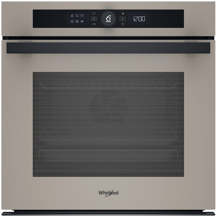 Cuptor incorporabil Whirlpool WOI4S8CM1SEA, Electric, 73 l, Autocuratare catalitica, Tehnologie al 6-lea simt, Casa A+, Bej