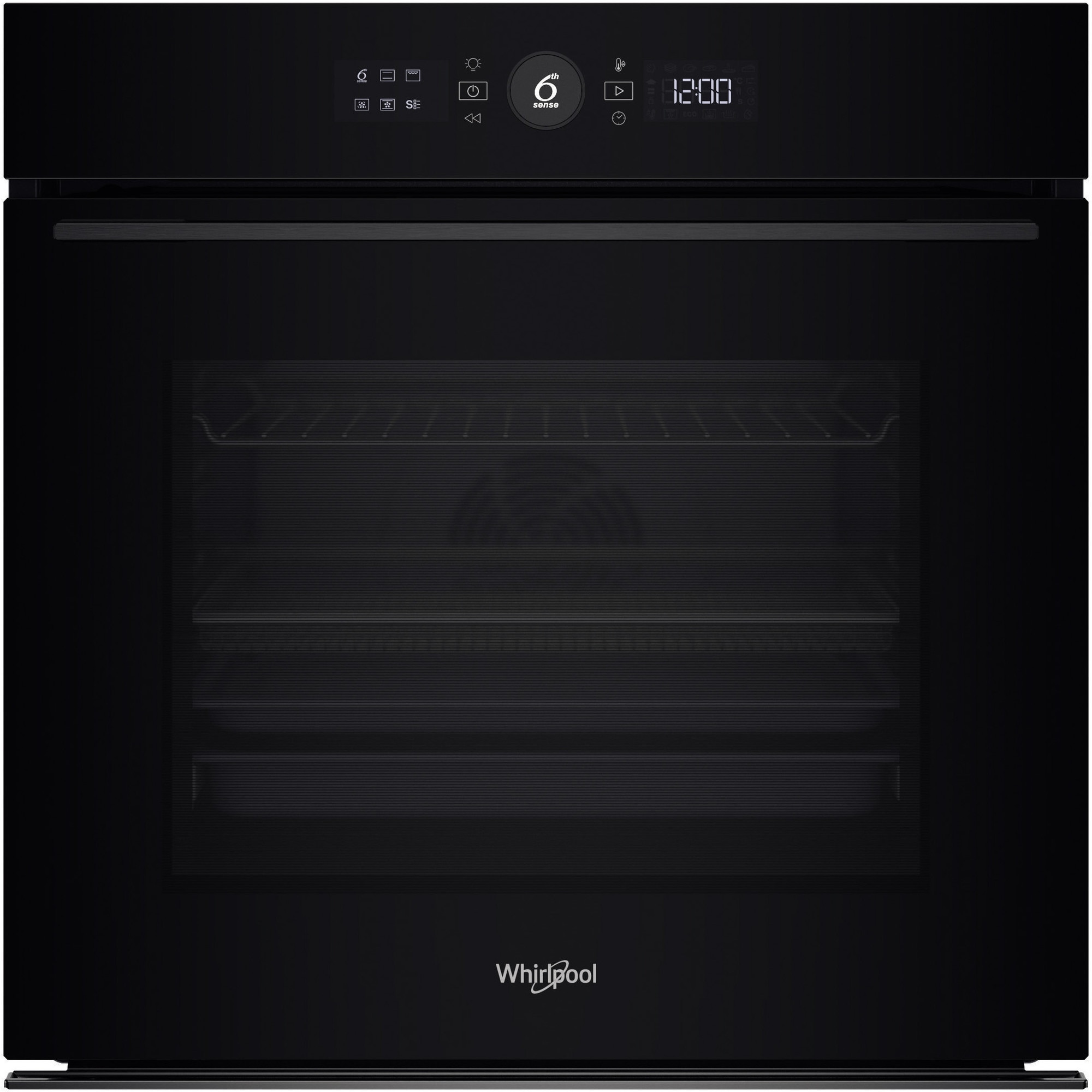 Cuptor incorporabil Whirlpool WOI5S8HM1SBA, Electric, 73 l, Autocuratare hidrolitica, Tehnologie al 6-lea simt, Casa A+, Negru