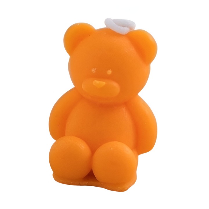 Ароматна свещ, от Fitilomania, Модел на мече, Портокал, Аромат на портокал, 5.5x3.6x4 см