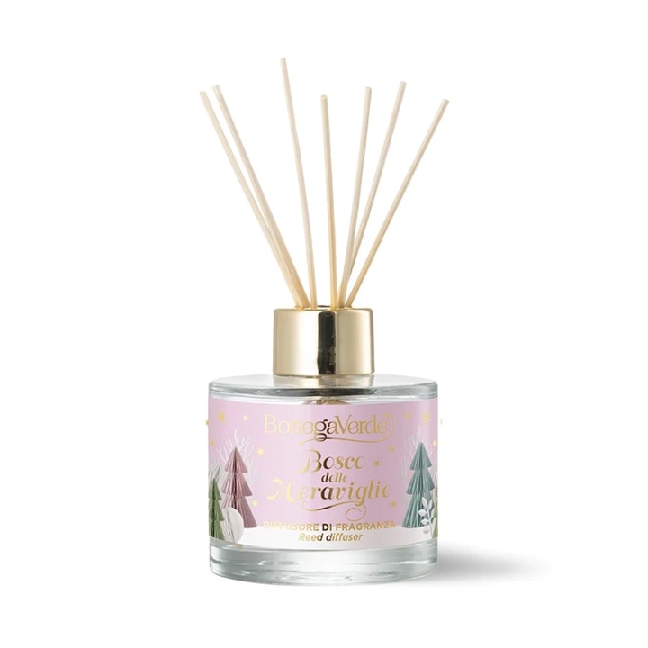 Szobadiffúzor ünnepi rózsa és feketeribizli aromával - Bosco delle meraviglie, 100 ML, Bottega Verde