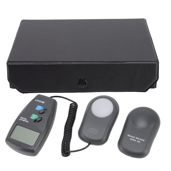 Masurator digital de iluminare 2mah, display LCD 0.7in, ABS, pentru plante, gradina, scoala, birou