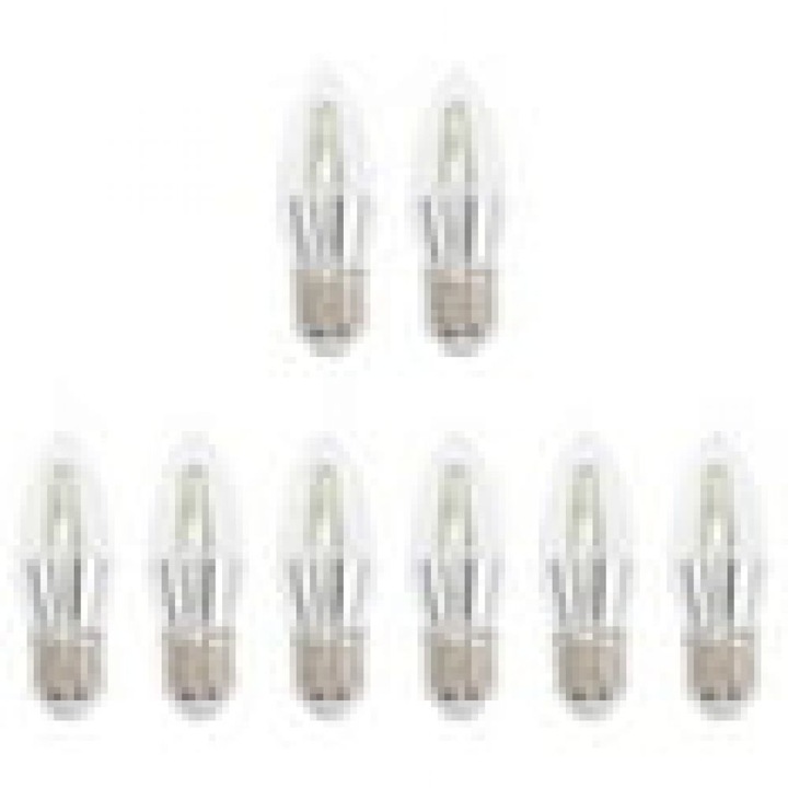 LED крушка E27, Zeaicos, 5W, бяла светлина, 12x3.5x3.5см, комплект 8 броя