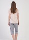 Pijama bumbac capri Vienetta, Love Story, roz pudrat