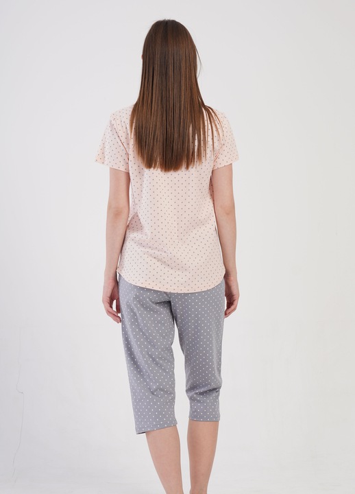 Pijama bumbac capri Vienetta, Love Story, roz pudrat