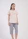 Pijama bumbac capri Vienetta, Love Story, roz pudrat