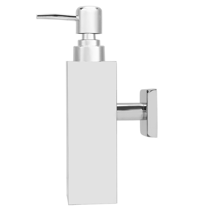 Dispenser de sapun lichid manual din otel inoxidabil, montare pe perete, 20x9x5cm, pentru baie
