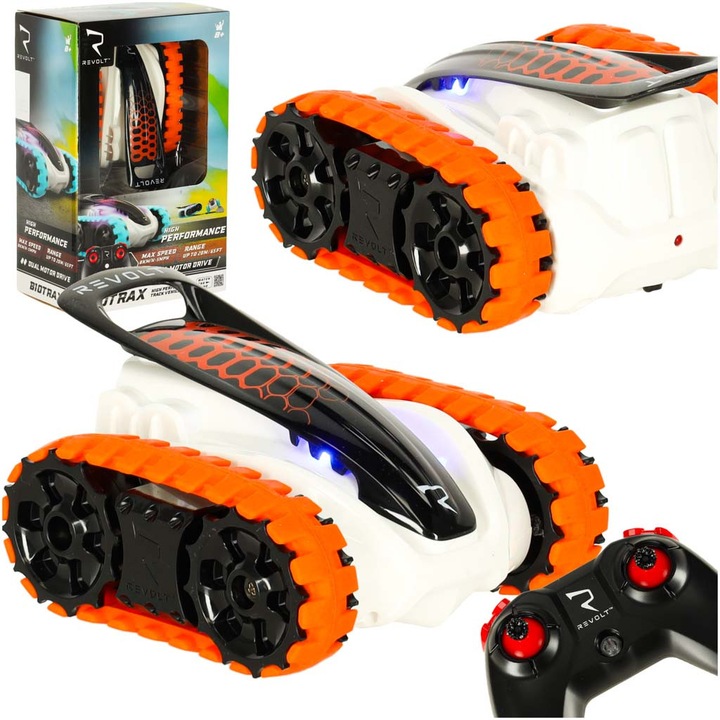 Mașină cu telecomandă RC, vehicul șenilat REVOLT TG1006, mașină de curse de mare putere, 2,4 GHz, LED, off-road, cu o rază de acțiune de până la 40 m, roșu