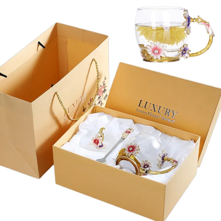 Set cana/capac/lingurita, ZOUN, Sticla, 350ml, Multicolor