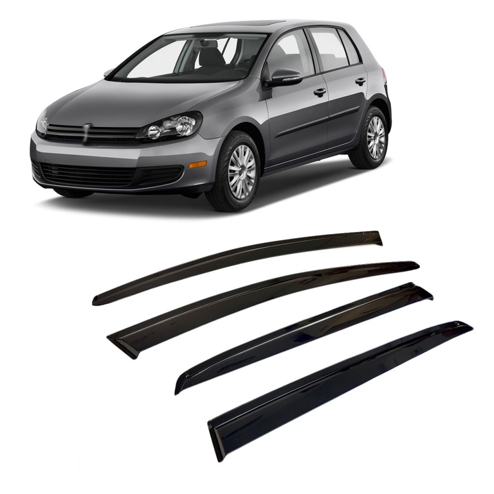 Paravanturi VW Golf 7 2013-2019 Auto Fata Si Spate Set De 4 Negru Flexibil Rezistent La UV Instalare Usoara Stil Sportiv Potrivire Externa