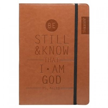 Journal - Lux-Leather - Brown Be Still, Christian Art Gifts (Created by) Journal - Lux-Leather - Brown Be Still, Christian Art Gifts (Created by)