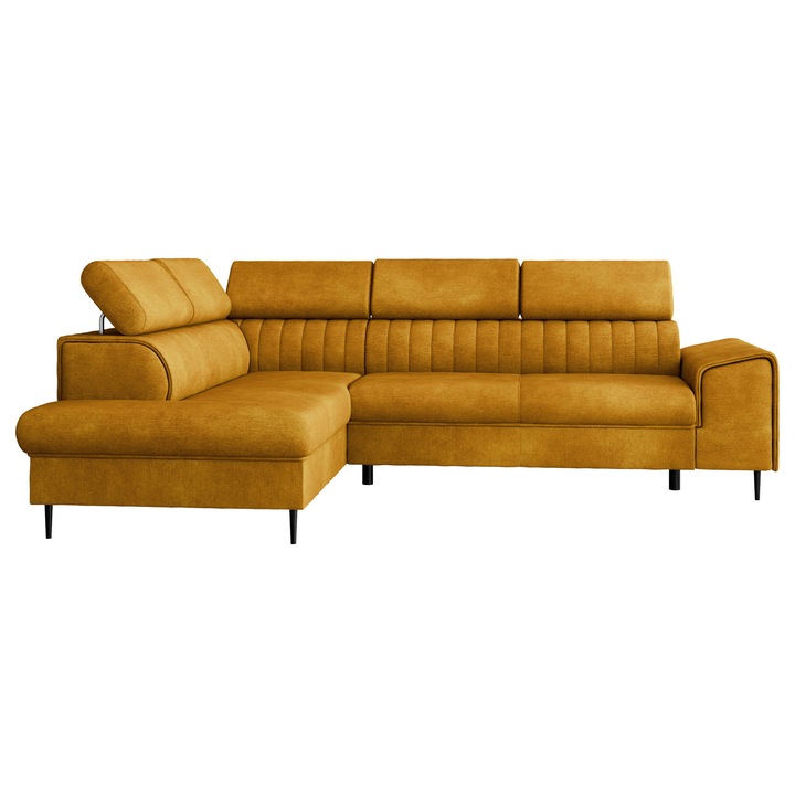 Coltar cu functie de dormit Fosino Stanga, MIRJAN 24, galben, 206x276x81 cm