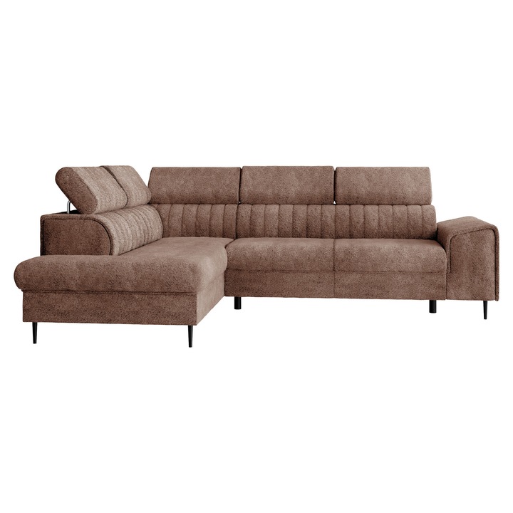 Coltar cu functie de dormit Fosino Stanga, MIRJAN 24, nuc, 206x276x81 cm