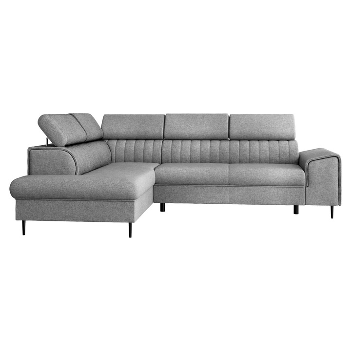 Coltar cu functie de dormit Fosino Stanga, MIRJAN 24, gri deschis, 206x276x81 cm