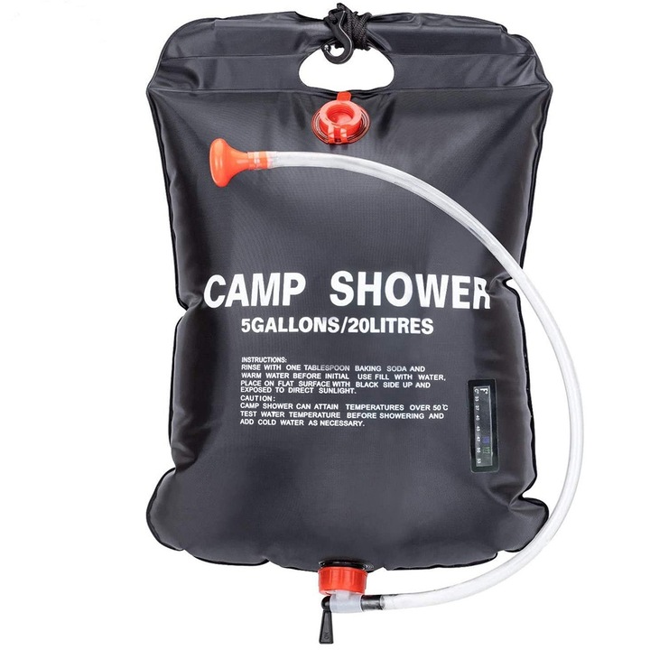 Geanta de dus camping, Tovbmup, 20L, negru