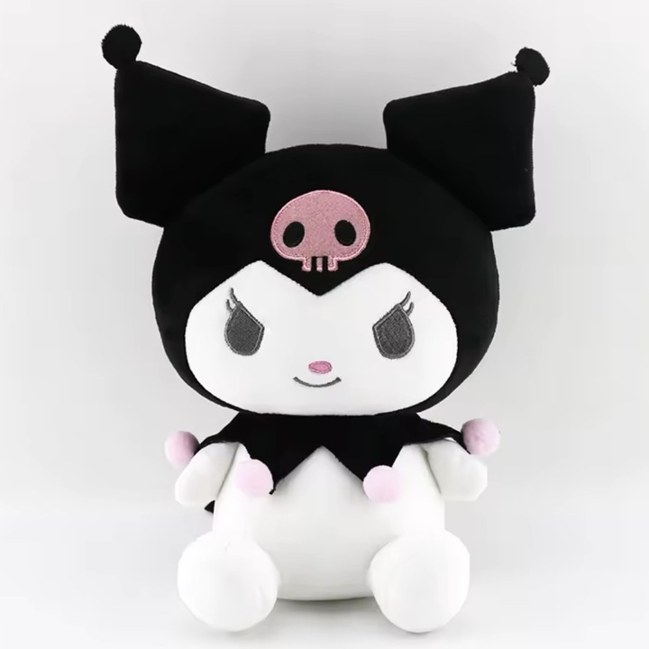 Плюшена играчка Sanrio Hello Kitty, голям Kuromi, черно/бяло, 32 см