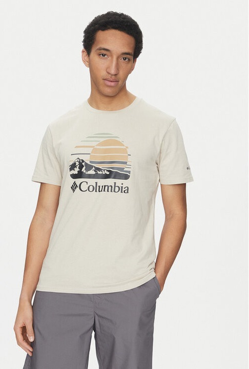 Tricou barbati, Columbia, 304693434, Bumbac organic, Bej, Bej