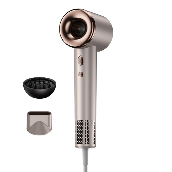 Сешоар 1600W, 3 температурни настройки, 2 скорости, цвят каки, включва 2 аксесоара