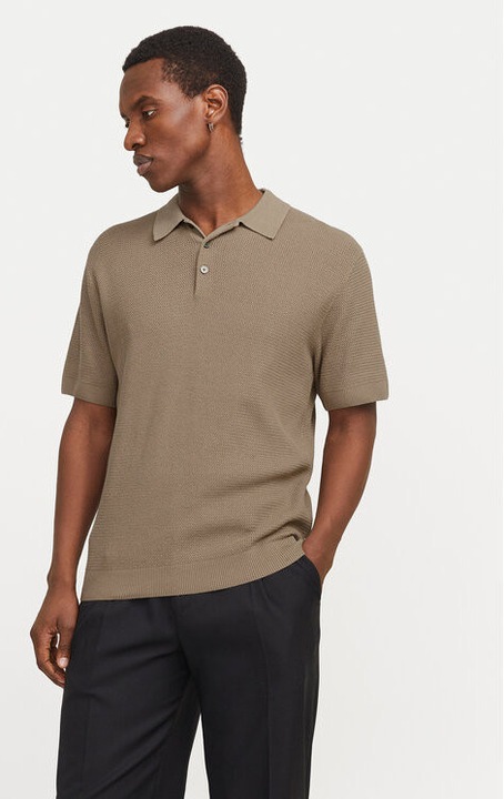 Férfi póló, Jack and Jones, 304777998, Biopamut/Pamut, Bézs, Bézs