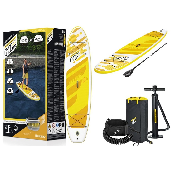 Placa de windsurf NASZEDZIECI, model Hydro-Force, 320x76x12cm, set complet, galben