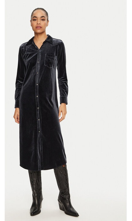 Női ruha, Wrangler, 304998515, Poliészter, Fekete, Fekete, XS