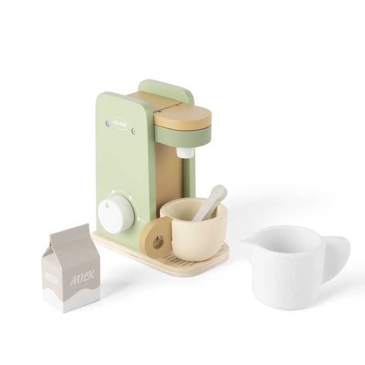 Expres de cafea din lemn, set 5 piese, DANTOY, design danez, 8,7x14,8x12,3cm