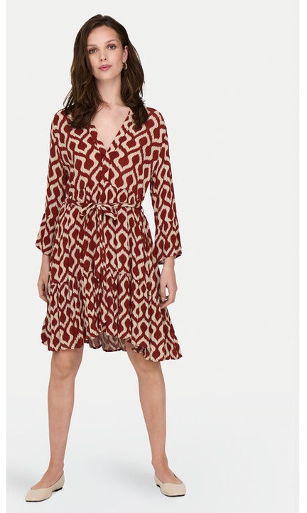 Női ruha, Only, 304928451, Viszkóz, Piros, Piros