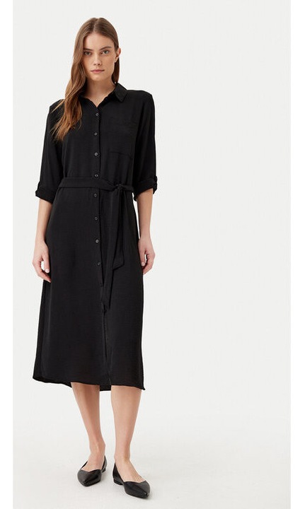 Дамска рокля, Jdy, 304807039, Рециклиран полиестер/Полиестер, XL INTL, Черна