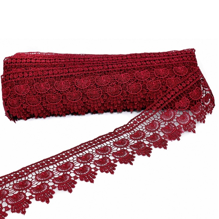 Dantela grena 65mm – 13.5m/rola, coasere, poliester si vascoza
